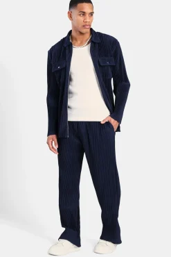 CLO-TOP-OUT Pleated Utility Jacket  - Navy