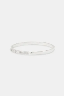 JWL-BRA Polished & Iced Connecting Bangle - 5mm