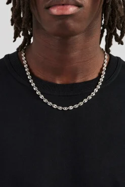 JWL-CHN Polished & Iced CZ Pave Coffee Bean Chain - 5mm