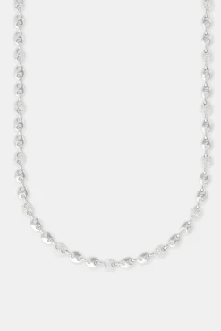 JWL-CHN Polished & Iced CZ Pave Coffee Bean Chain - 5mm