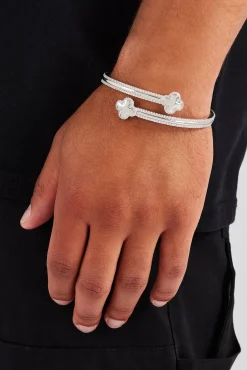 JWL-BRA Polished & Iced Motif Bangle