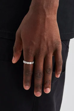 JWL-RNG Polished & Iced Square Band Ring - 5mm