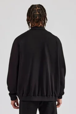 CLO-TOP-OUT Raglan Embroidered Track Jacket - Black