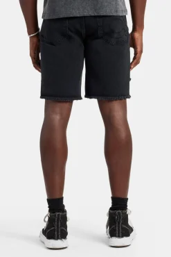 CLO-BOT-DEN Raw Edge Denim Short - Washed Black