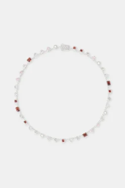 Women JWL-CHN Red Heart Multi Gem Chain - 6mm