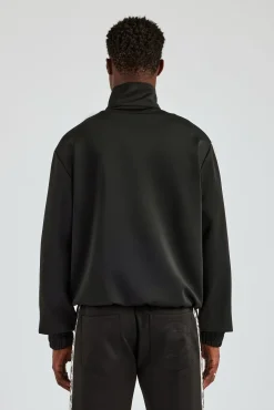 CLO-TOP-OUT Rhinestone Embellished Track Jacket - Black