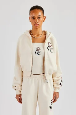 Women CLO-TOP-TEE Ribbed Layered Applique Vest Top - Off White