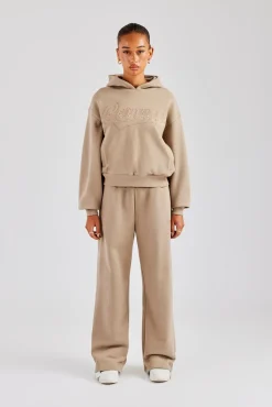 Women CLO-SET Rope Embroidery Tracksuit - Taupe