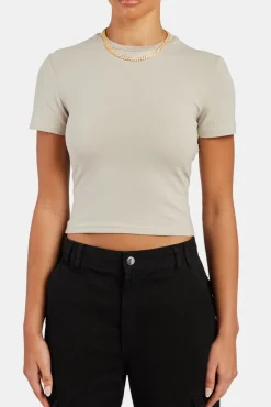 Women CLO-TOP-TEE Short Sleeve Top - Stone