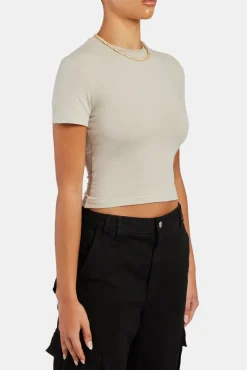 Women CLO-TOP-TEE Short Sleeve Top - Stone