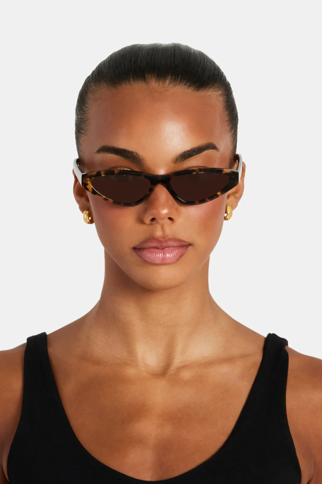 Women CLO-ACC Skinny Tortoiseshell Sunglasses - Mocha