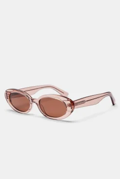 Women CLO-ACC Slim Oval Acetate Sunglasses  - Transparent Blush