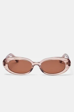 Women CLO-ACC Slim Oval Acetate Sunglasses - Transparent Blush