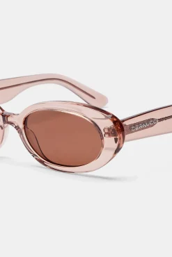 Women CLO-ACC Slim Oval Acetate Sunglasses - Transparent Blush