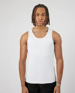 CLO-TOP-TEE Slim Ribbed Vest - White