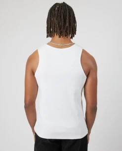 CLO-TOP-TEE Slim Ribbed Vest - White