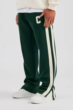 CLO-BOT-TRO Split Hem Double Panel C Track Pant - Forest Green