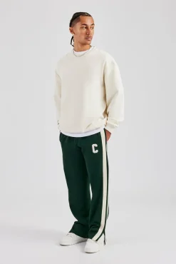 CLO-BOT-TRO Split Hem Double Panel C Track Pant - Forest Green