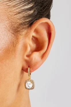 Women JWL-EAR Square Drop Earrings - Gold