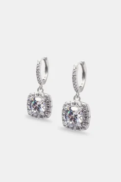 Women JWL-EAR Square Drop Earrings - White