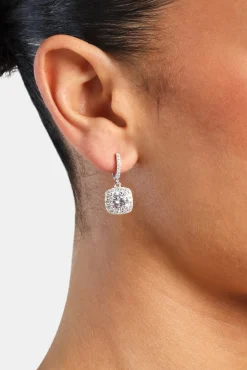 Women JWL-EAR Square Drop Earrings - White