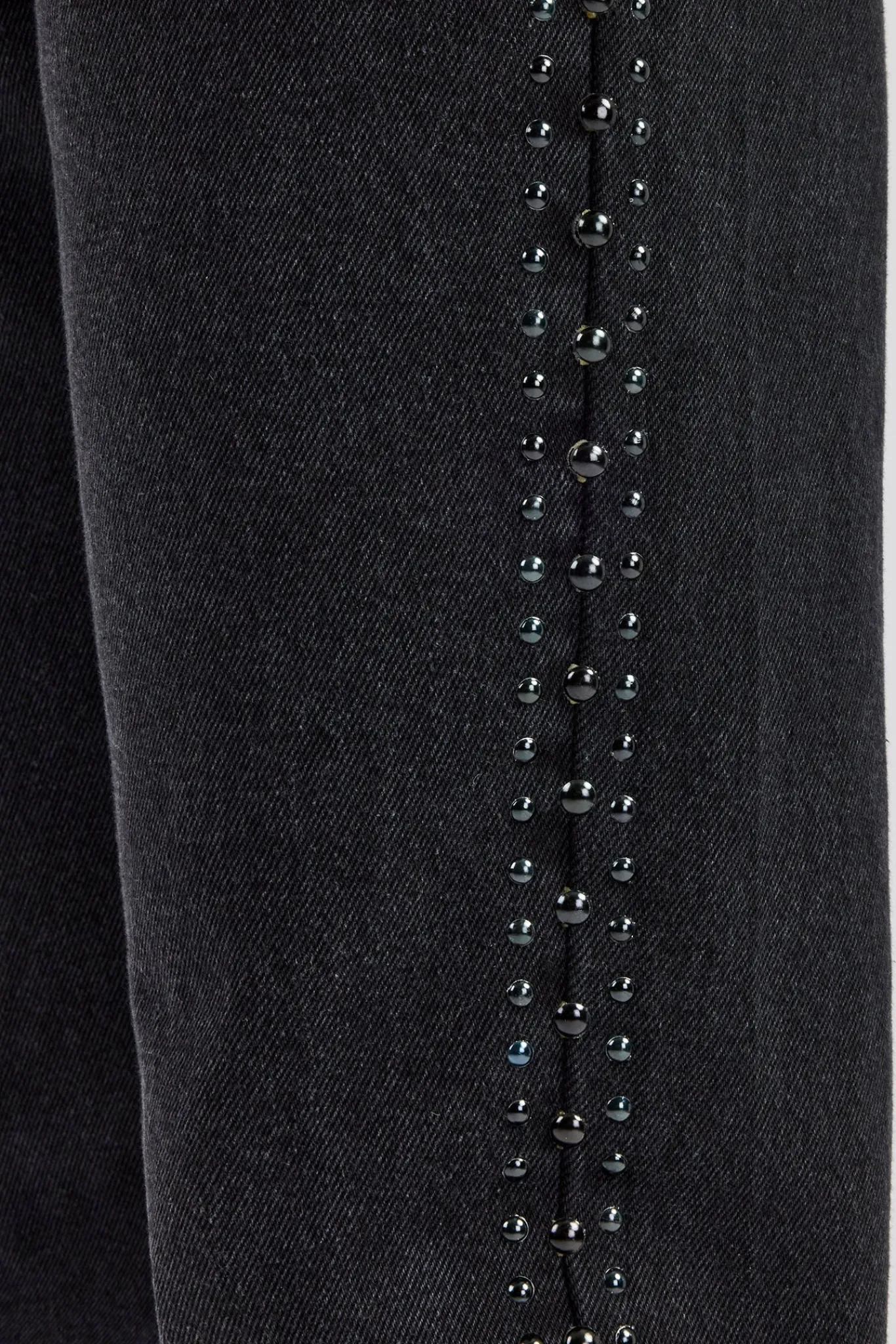CLO-BOT-DEN Stacked Leg Studded Denim Jean