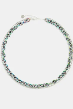 JWL-CHN Stainless Steel Oil Slick Link & Bobble Mix Chain