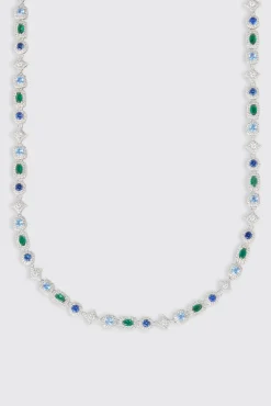 JWL-CHN Star Motif & Multi Gemstone Chain - 6mm