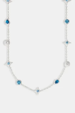 JWL-CHN Star Motif Gemstone Rolo Chain - 10mm