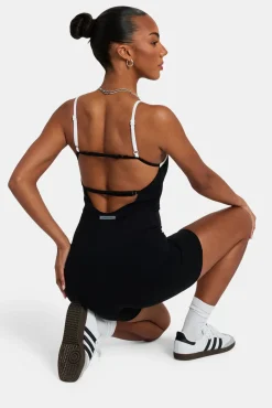 Women CLO-BODY Strappy Back Unitard - Black