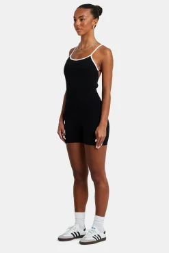 Women CLO-BODY Strappy Back Unitard - Black