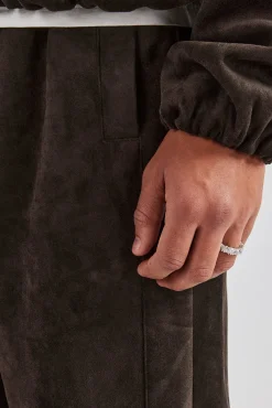 CLO-SET Suede Zip Through Hooded Jacket & Jogger - Charcoal