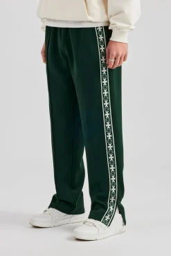 CLO-BOT-TRO Taping Split Hem Track Pant - Forest Green