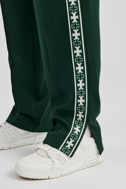 CLO-BOT-TRO Taping Split Hem Track Pant - Forest Green