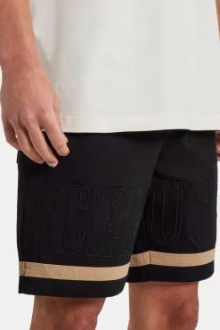CLO-BOT Text Panelled Shorts - Taupe