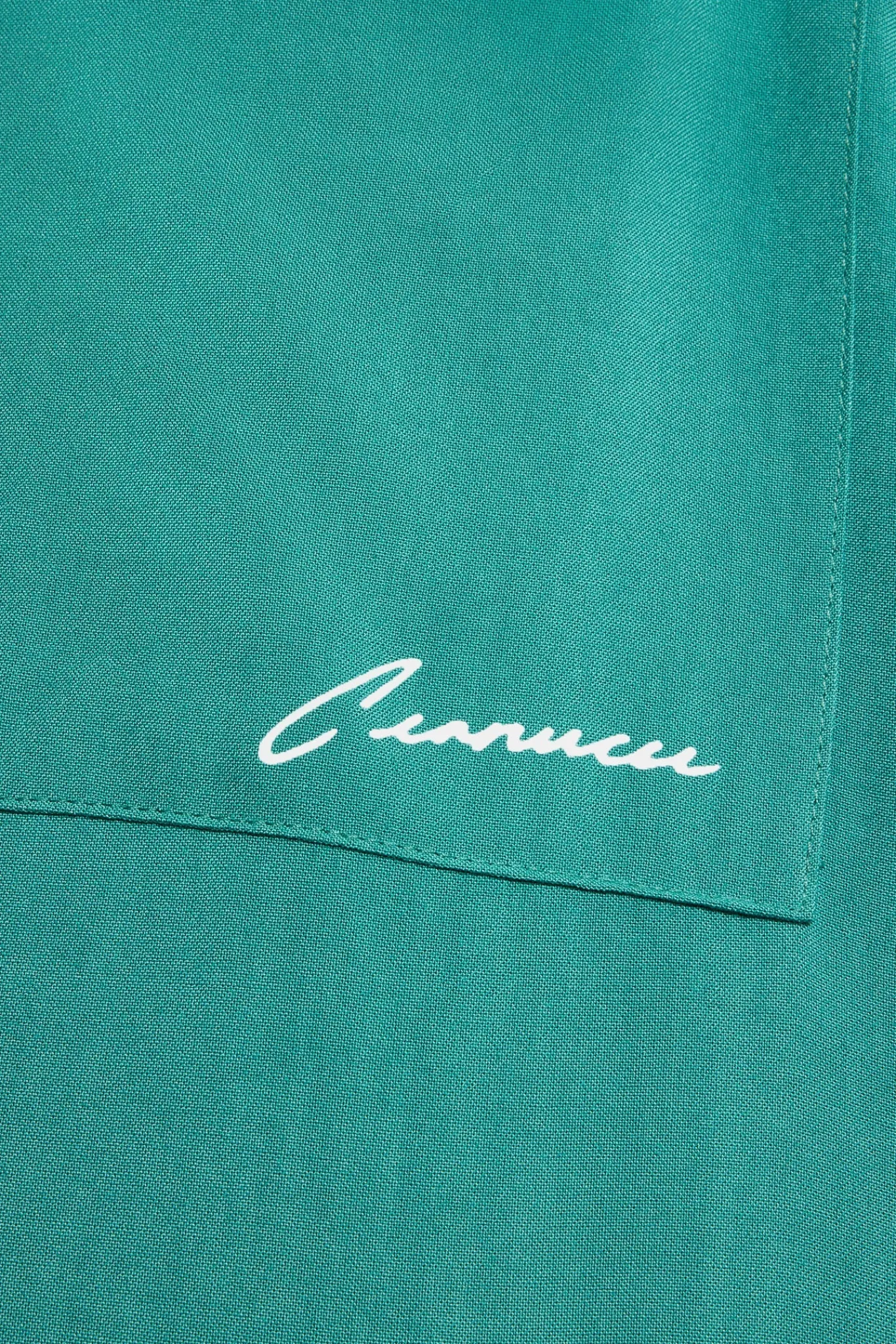 CLO-TOP-SHIR Text Print Bowling Shirt - Green