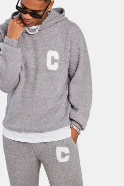 CLO-TOP-HS-HOOD-KTW Textured Knitted Hoodie