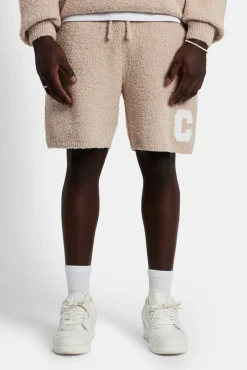 CLO-BOT-KTW Textured Knitted Short - Beige