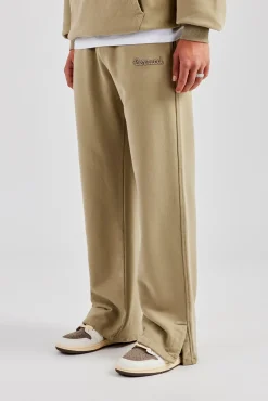 CLO-BOT-TRO Tonal Split Hem Jogger - Taupe
