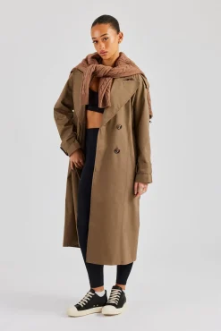 Women CLO-TOP-OUT Twill Trench Coat - Taupe