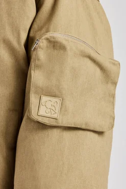 CLO-TOP-OUT Twill Utility Cargo Bomber Jacket - Taupe