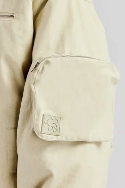 CLO-TOP-OUT Twill Utility Heavy Bomber Jacket - Off White