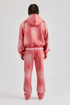 CLO-SET Washed Cernucci Drawcord Tracksuit - Washed Red