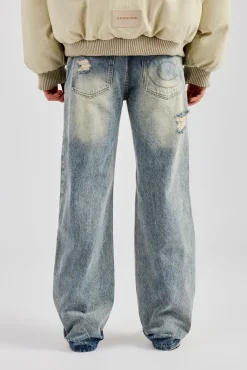 CLO-BOT-DEN Washed Distressed Relaxed Jean - Antique Wash