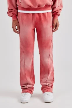 CLO-BOT-TRO Washed Flared Drawcord Jogger - Washed Red