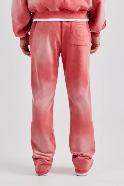 CLO-BOT-TRO Washed Flared Drawcord Jogger - Washed Red