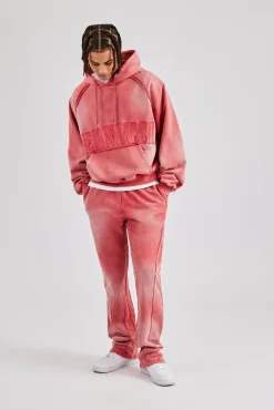 CLO-BOT-TRO Washed Flared Drawcord Jogger - Washed Red