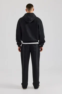 CLO-SET Washed Hooded Tracksuit - Black