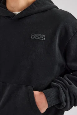 CLO-TOP-HS-HOOD Washed Hoodie - Black