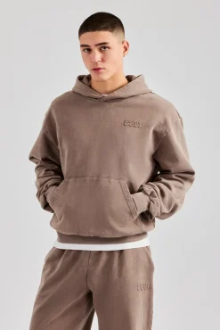 CLO-TOP-HS-HOOD Washed Hoodie - Taupe